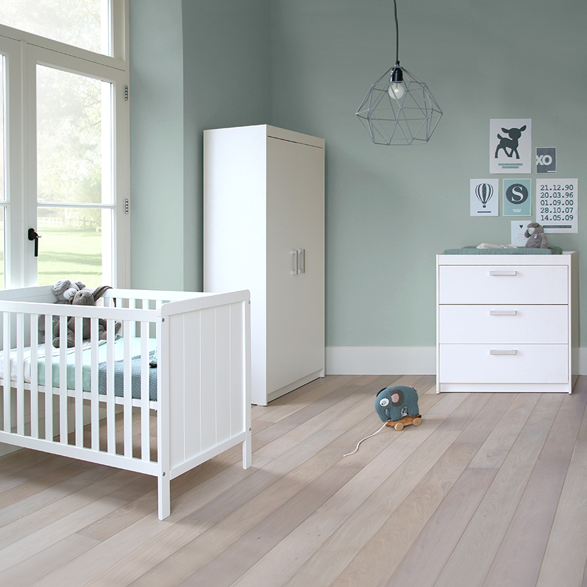 Europe Baby Ralph Babykamer Wit | Bed 60 x 120 cm + Commode + Kast