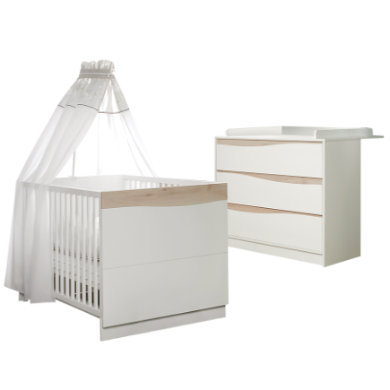 Geuther Set Bed en commode Wave natuur